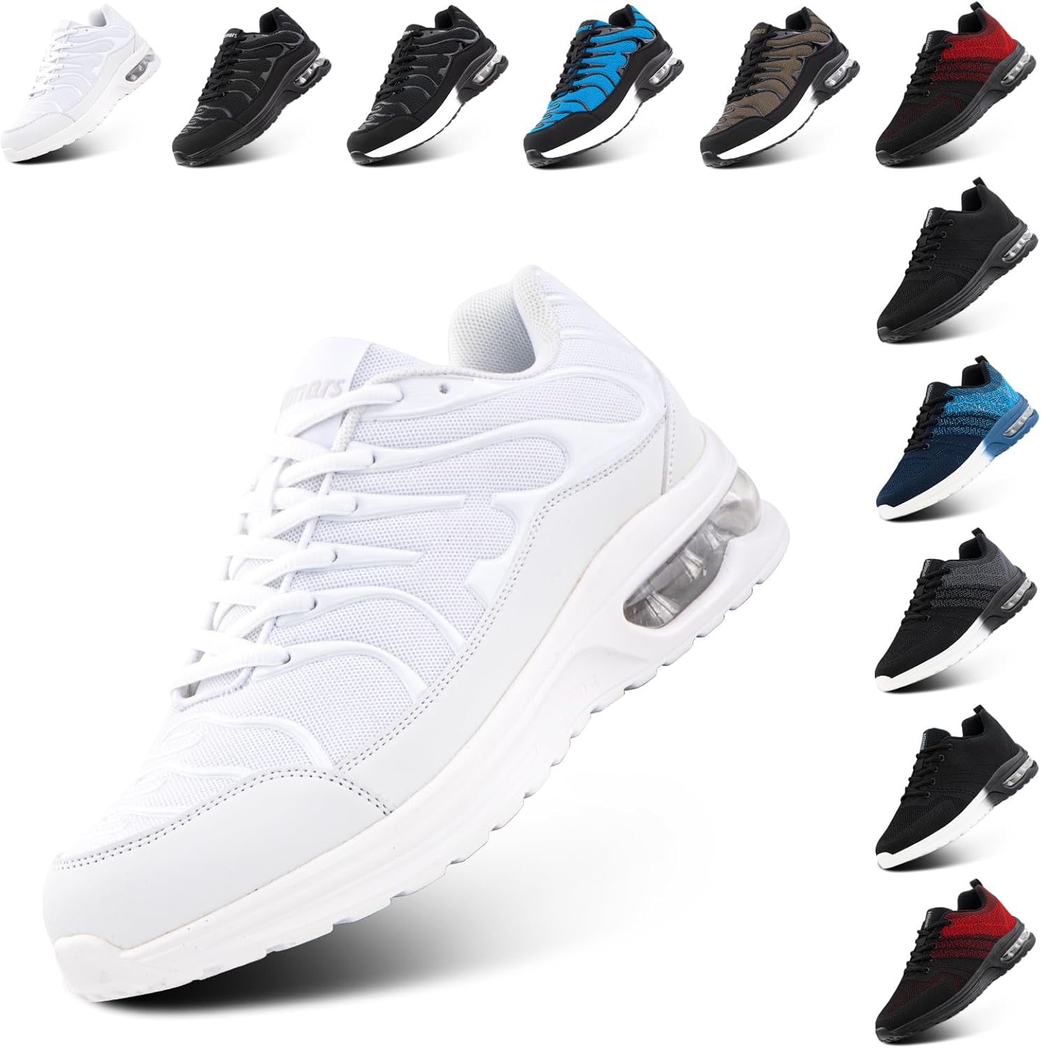 NEOKER Basket Homme Running Femme Sneakers Chaussures de Sport Chaussure Running Basket Compensee Chaussure Fitness Noir Bleu 36-48 EU 38 EU Basket Blanc Bgi