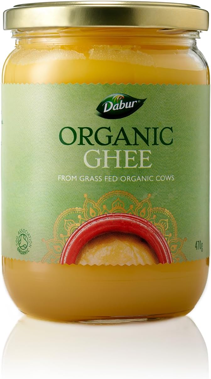 Dabur Ghee organique 470 g - Graisse au beurre biologique pour un goût riche et une texture lisse, idéale pour les amateurs de cuisine et une alimentation saine