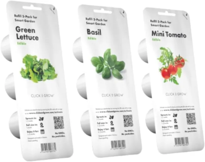Click & Grow Smart Garden, Potager Intérieur Connecté Avec 9 Capsules Prêtes à Pousser, Éclairage et Arrosage Automatiques, Plus Facile que la Culture Hydroponique Gris Anthracite