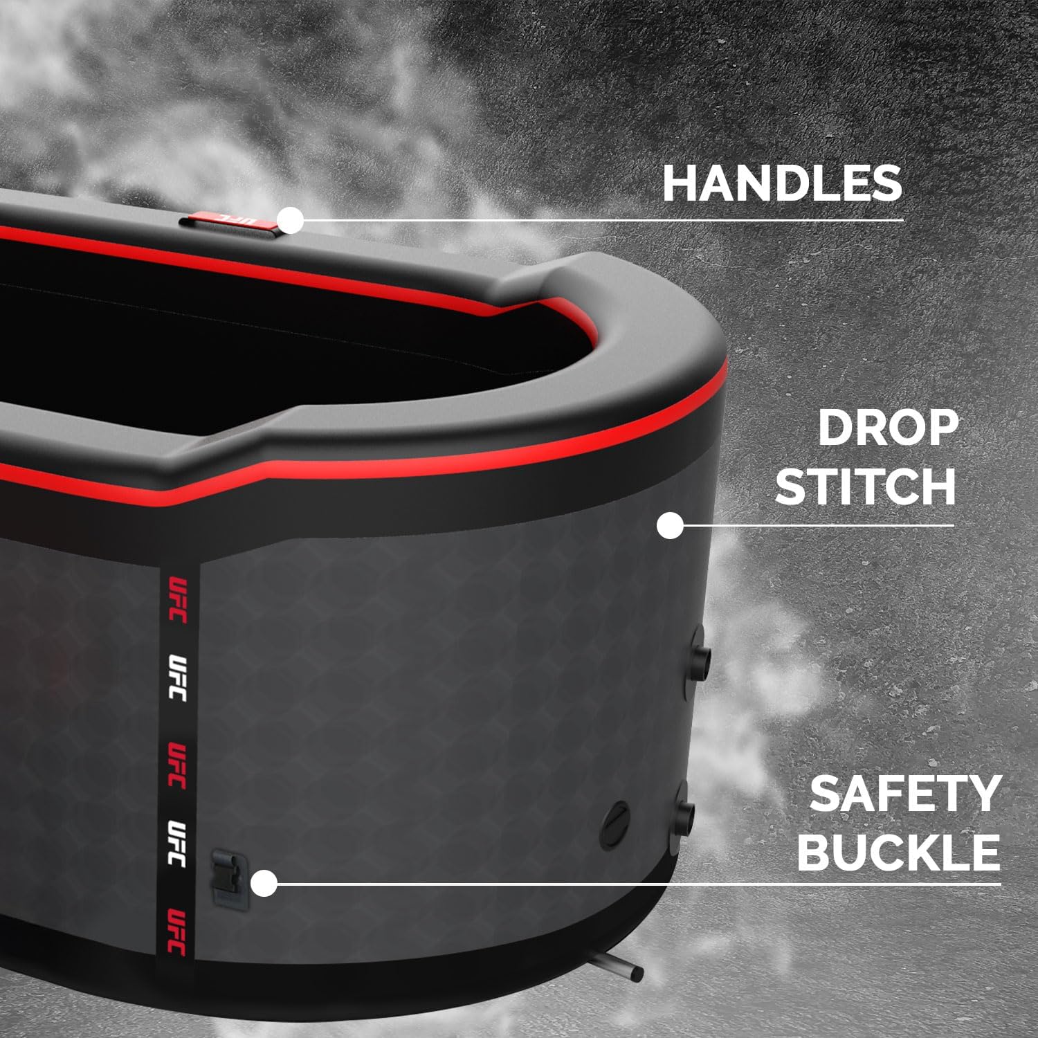 N NETSPA Ice Bath UFC (SP-UFC301) - Bain Froid ICEBATH UFC Dropstitch : L’Innovation au Service de la Récupération - 170 x 67 x 92 cm - 1 Personne - 320 L - Compatible Glaçons & Chiller ICE BATH UFC DUO