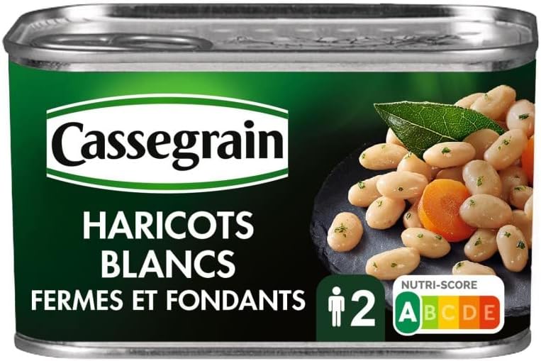 CASSEGRAIN - Haricots Blancs Cuisinés en Conserve - Savoureux et Prêts en un Instant - 250g - Lot De 4 - Vendu Par Lot