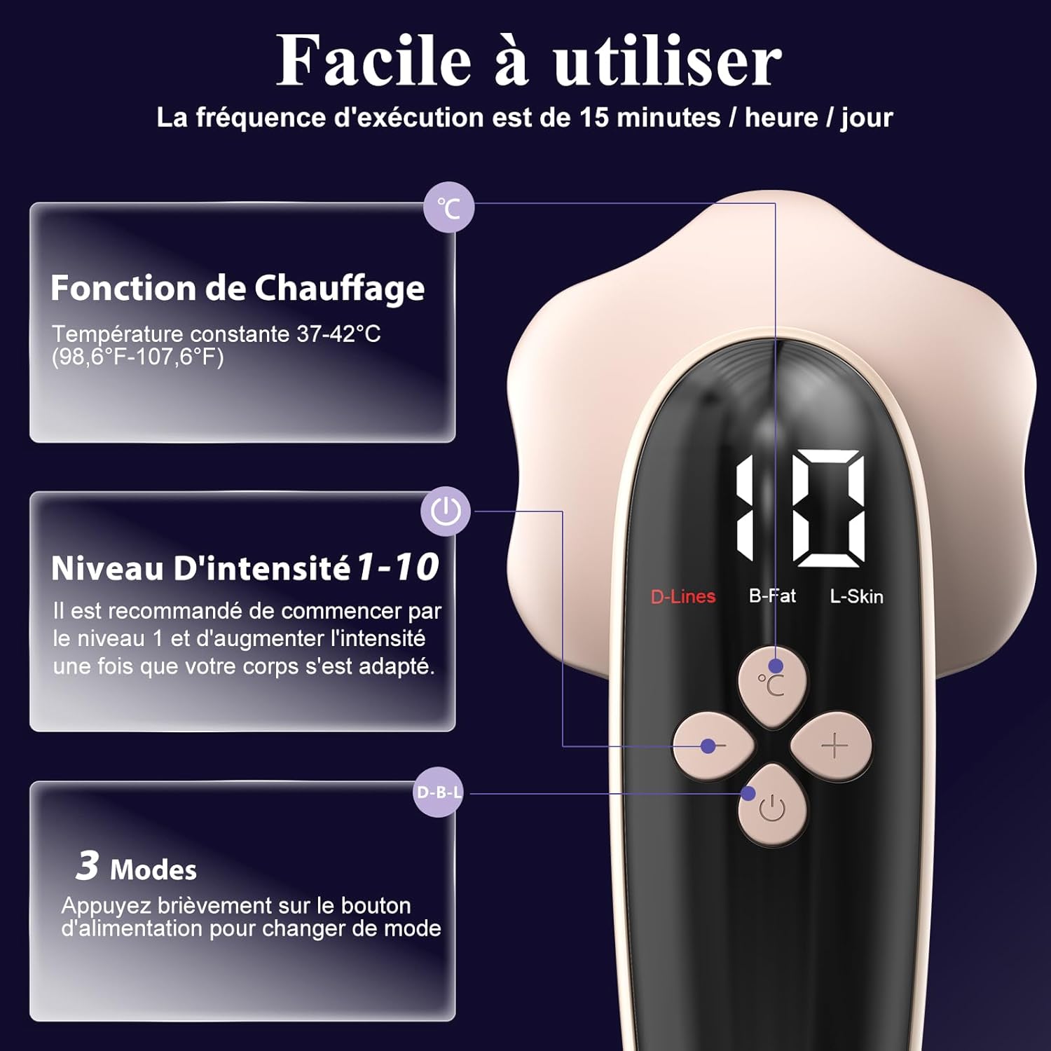 Massage Anti Cellulite Masseur Appareil Anti Cellulite, 3 IN 1 électriques Appareil Massage avec 6 Têtes de Massage pour la Taille, le Ventre, Fesses, Bras, Unisexe, Lifte, Resserre et Masse la Peau