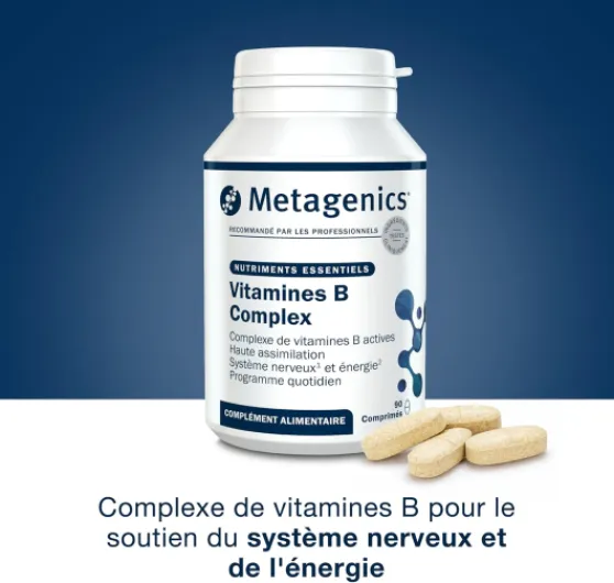 Complexe Vitamines B Haute Puissance - B12 Méthylée & Folate Actif, Énergie, Système Nerveux & Fonctions Psychologiques, 90 Comprimés Végan
