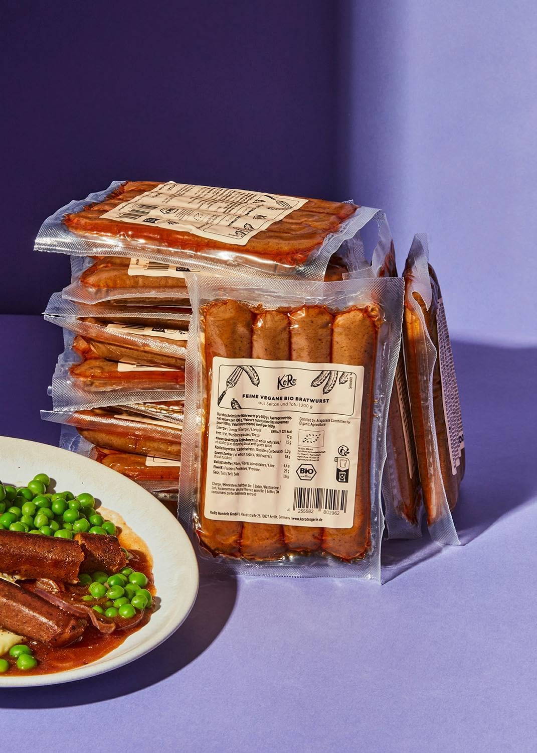 Saucisse vegan "bratwurst" bio 12 x 200 g