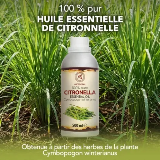 Test Huile Essentielle De Citronnelle 500 ml Aromatika : le gros bidon qui sent fort et tient les moustiques à distance