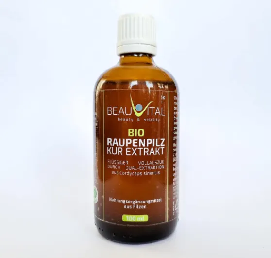 Bio Cordyceps sinensis Extrait liquide issu de la double extraction dans le glycérol, 100 ml