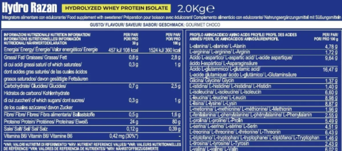 Hydro RAZAN Optipep - 2000 gr - protéines whey lactosérum hydrolysées, certifiées Grass fed (2 kg, chocolat) Chocolat 2 kg