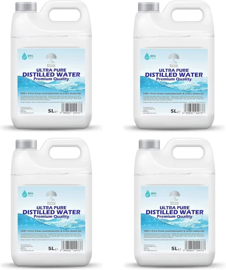 Eau distillée 100 % pure de qualité supérieure – Idéal pour CPap, fers à repasser, humidificateurs, nettoyage, moteurs et plus – Fabriqué au Royaume-Uni 20 litres sans saveur 20 l (Lot de 1)