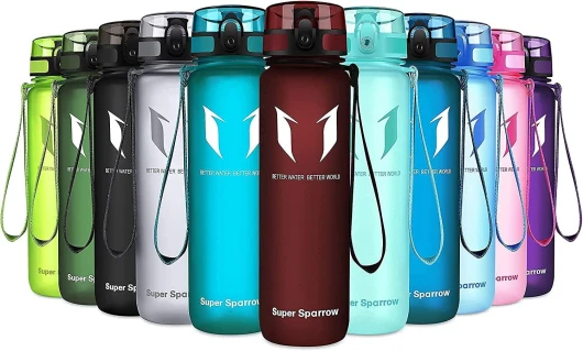 Bouteille d'eau - Gourde - 350ml/500ml/750ml/1000ml - sans BPA - Convient pour Le Sport, la randonnée, l'école, Le Bureau, en Plein air 1000 ml Rouge Impérial