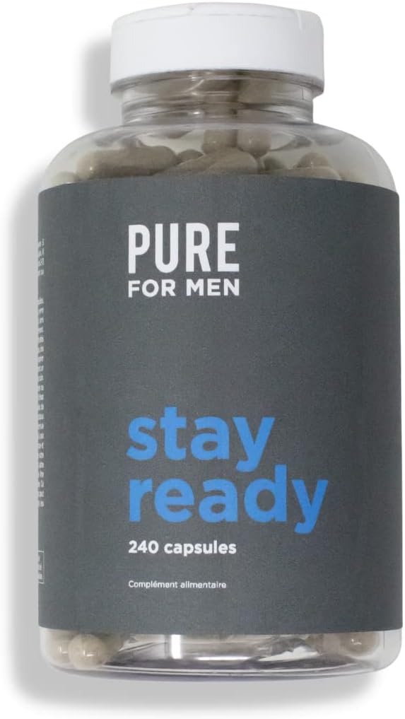 Pure for Men Original Cleanliness Stay Ready Fiber Supplement, 240 Vegan Capsules - Helps Promote Digestive Regularity - Psyllium Husk, Aloe Vera, Chia Seeds, Flaxseeds - Proprietary Formula Aloe Vera 240 unité (Lot de 1)