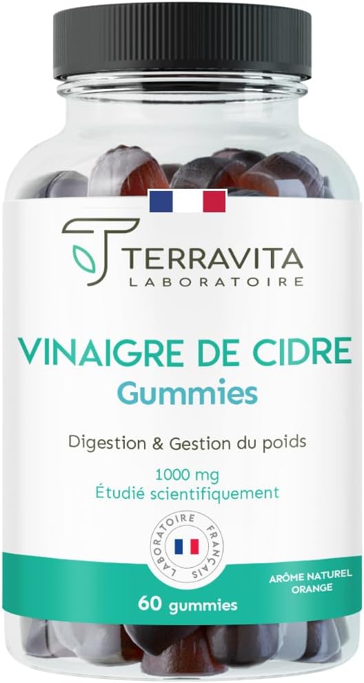 Gummies MOROSIL® + Vinaigre de Cidre - Perte de Poids - Digestion - Bruleur de Graisse Puissant - Morosil® issu d’Orange Sanguine - Gummies Goût Orange - Sans Gélatine - Terravita