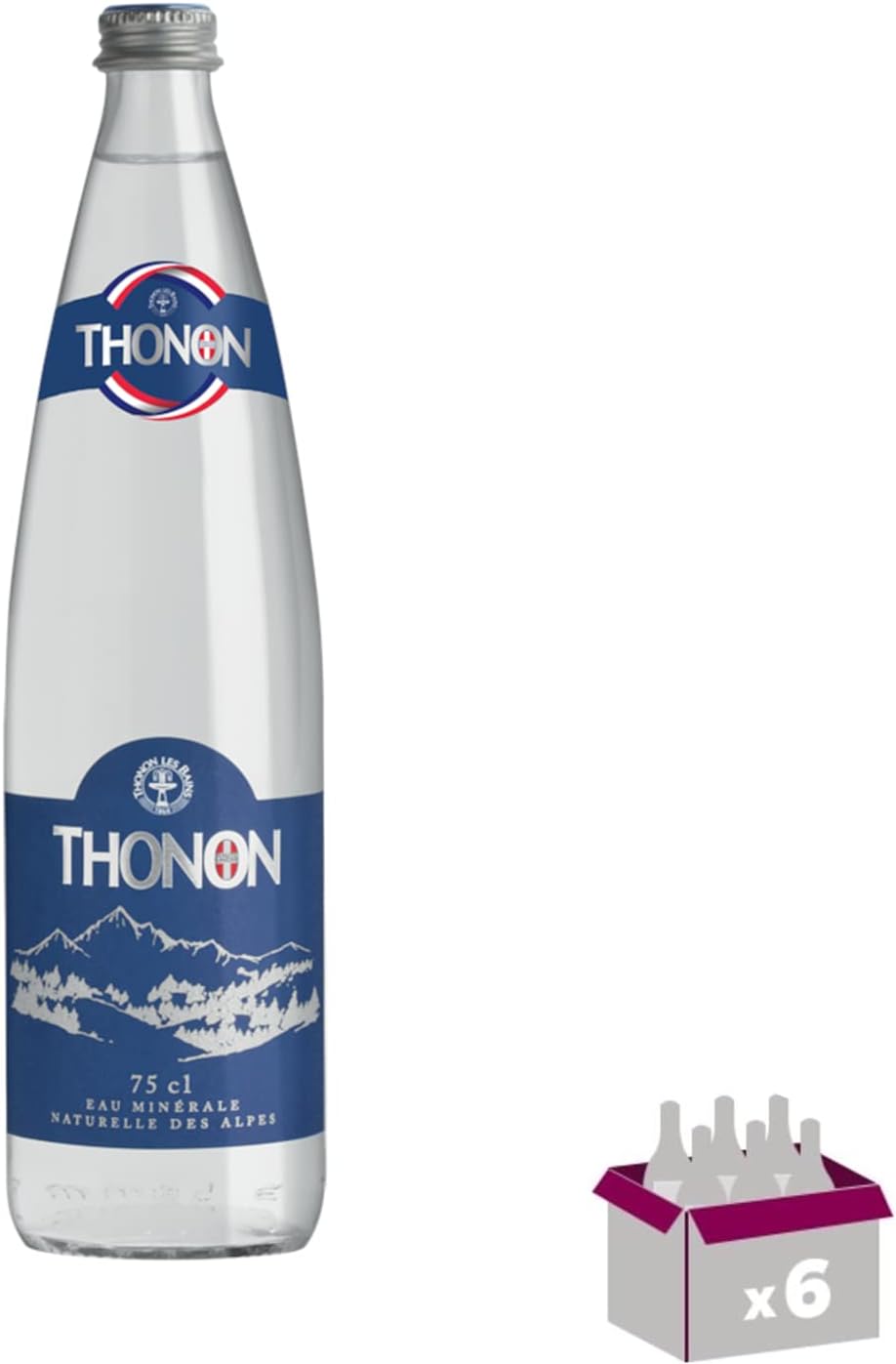 Thonon - Eau minérale naturelle plate - 6 X 75 cl verre perdu