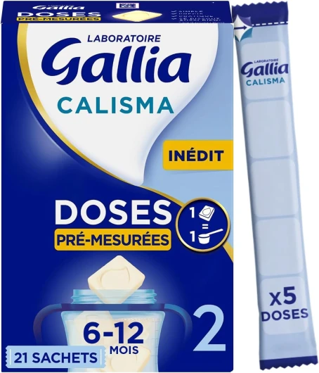 Lait en poudre Calisma 2 (6-12mois) DOSES PRÉ-MESURÉES, SIMPLE, PRÉCIS, PRATIQUE - 21 sachets de 5 doses (504g)