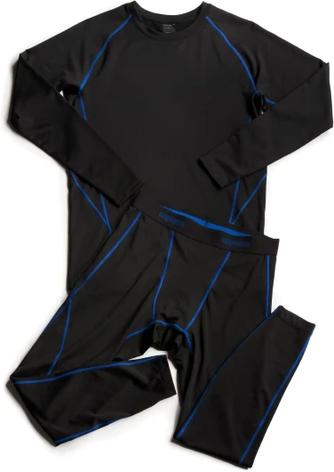 Ensemble de sous-Vêtements Thermiques Homme Haut Manches Longues et Pantalon Sports & Activités Extérieures M53 L Noir & Bleu