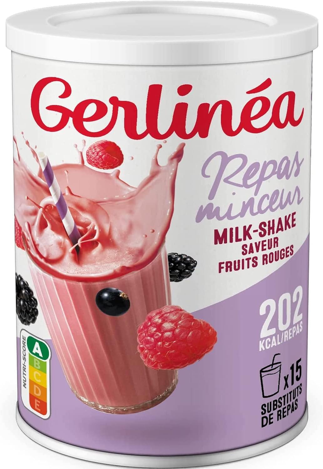 Boisson Milkshake goût Fruits Rouges - Substituts de repas riche en protéines - Poudre à reconstituer - contient 15 repas