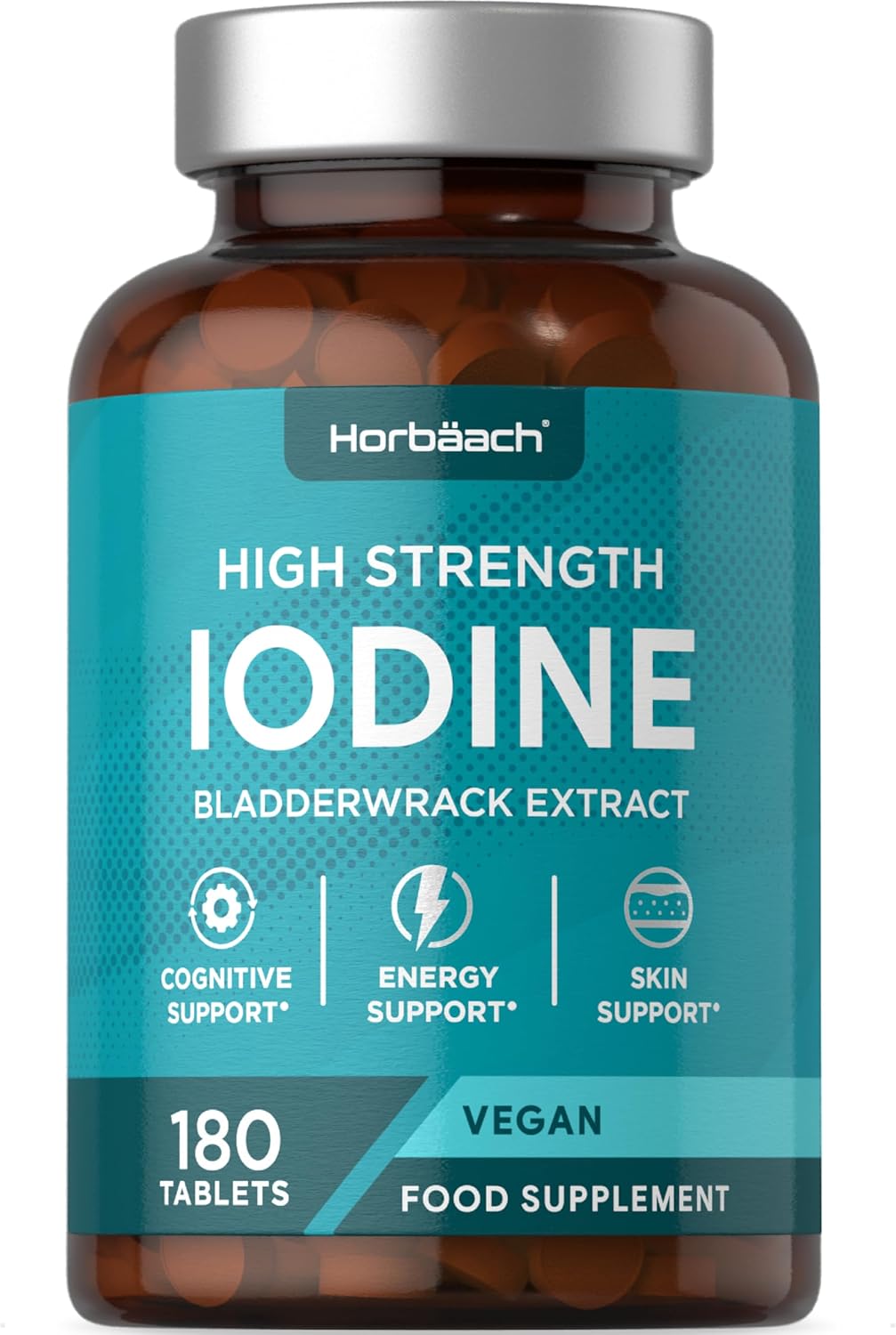 Iode 150 mcg - 180 Comprimés Vegan - Iode Complément Alimentaire avec Selenium - Iodine - par Horbaach