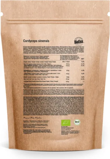 Cordyceps en poudre biologique 125g - 100% biologique - Cordyceps militaris - clubs de semences - champignon chenille chinois - champignon vital - sans additifs