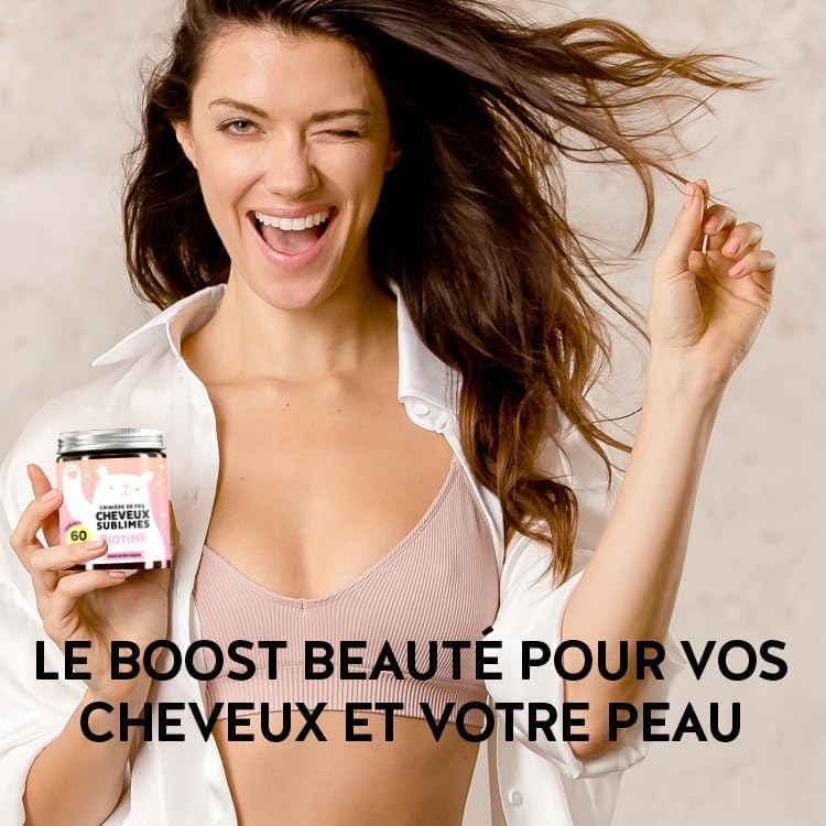Gummies Biotine Ah-mazing Hair – Vitamines pour les Cheveux, la Peau et les Ongles – 5000µg de Biotine, Zinc, Vitamines B6, B9, C, E – 60 Unités (2 Mois), Vegan, Sans Sucre, Bears with Benefits 5000 µg - 2 mois (60 unités)