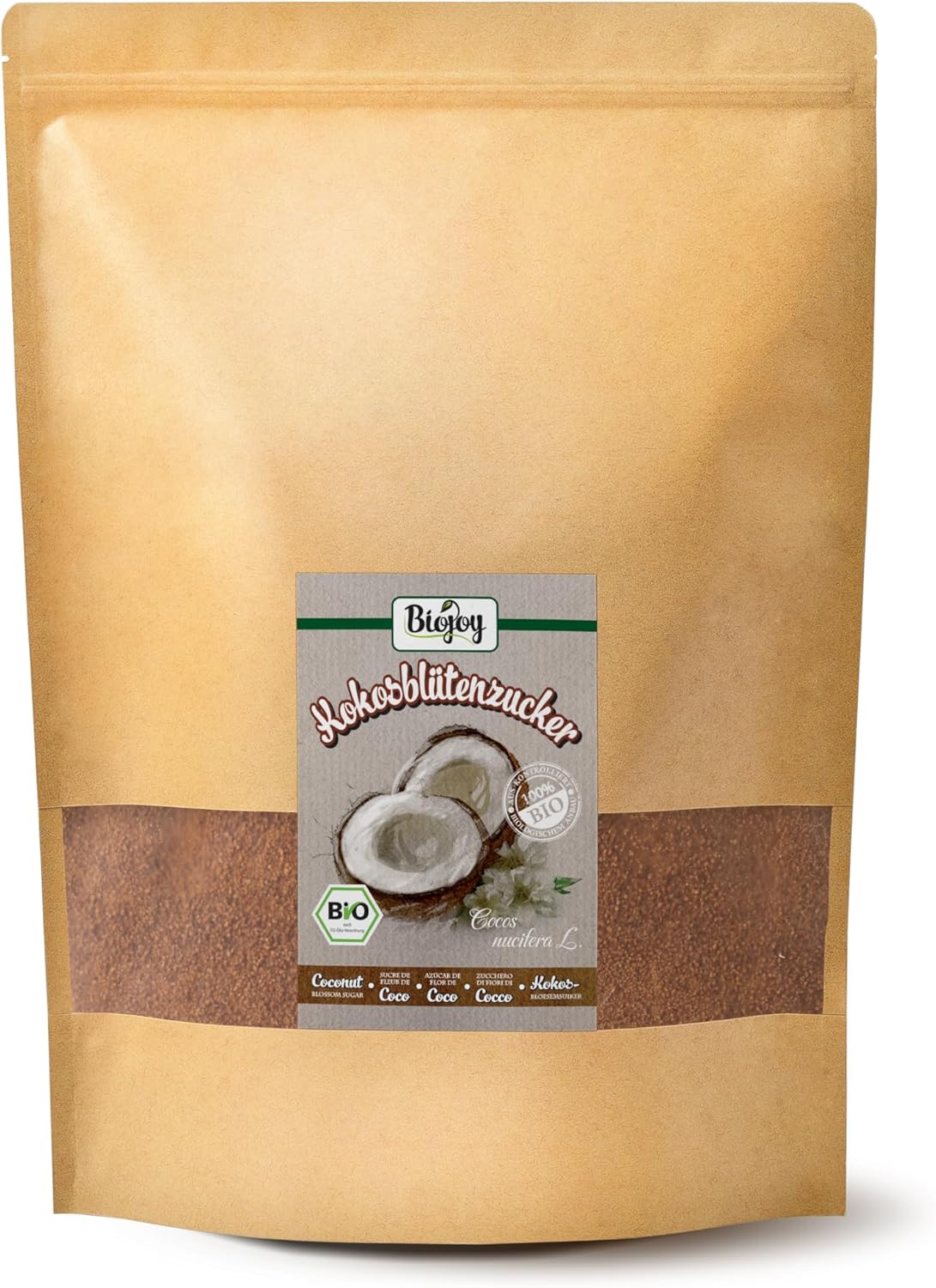 Sucre de fleur de coco BIO (2 kg), non raffiné, sans additifs 2 kg (Lot de 1)