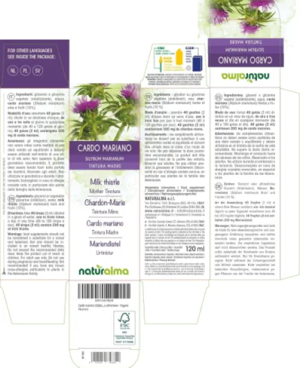 Chardon-marie (Silybum marianum) herbe et fruits Teinture Mère sans alcool Naturalma - Extrait liquide gouttes 120 ml - Complément alimentaire - Végétalien ou végan Sans alcool 120 ml (Lot de 1)