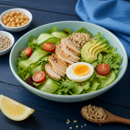 Salade composée équilibrée : les proportions idéales pour un repas complet sous les 500 kcal