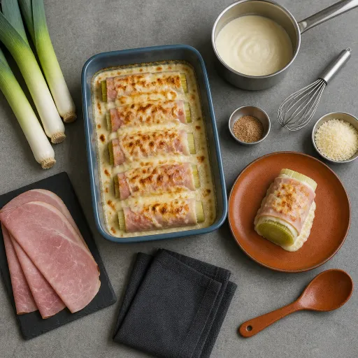 Poireaux au jambon a la béchamel