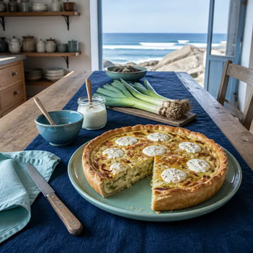 Tarte aux poireaux à la crème fraîche