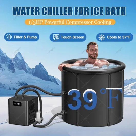 Kit De Bain De Glace Et De Bain d'eau Froide, avec Pompe Et Filtre IntéGréS, Capsule De Glace AméLioréE, Bain d'eau Froide avec Refroidisseur d'eau pour ThéRapie par Le Froid