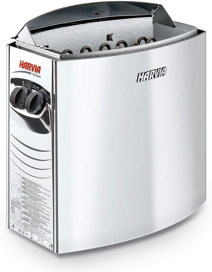 Sauna Poêle Électrique Harvia Vega 6,0 kW avec unité de contrôle encastré BC60, Taille de sauna: 5 - 8 m³ , Tension 400 V 3N ou 240 V 1N