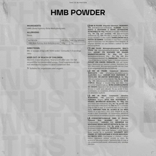 Poudre HMB, 500 g, l'emballage peut varier HMB - Sans saveur 500 g