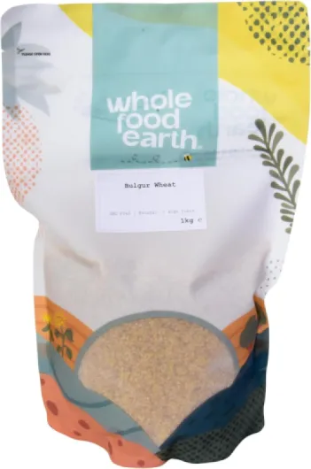 Wholefood Earth Bulgar/Bulgur Blé - Sans OGM - Naturel - Végétalien - Sans produits laitiers - Sans sucre ajouté, 1 kg