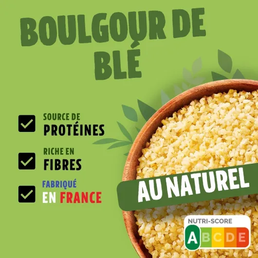 CÉRÉAL BIO – Boulgour de Blé Bio – Blé Complet au Naturel – Accompagnement Céréales Bio – Repas Prêt à Réchauffer en 2 min – Riche en Fibres & Protéines – Nutriscore A – 250 g 250 g (Lot de 10)