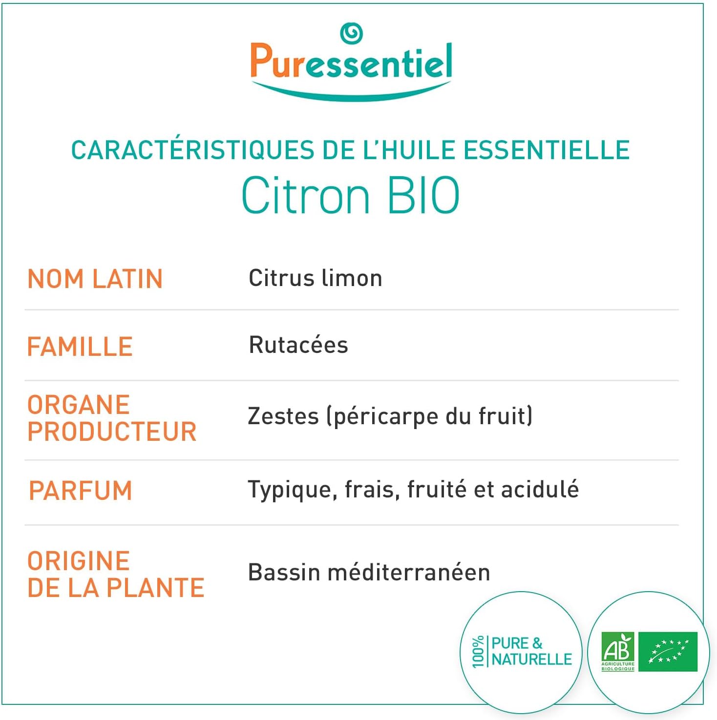 Huile Essentielle Citron HEBBD BIO 10 ml - Huile essentielle 100% pure et naturelle HEBDD Citrus limon - Contribue au soutien immunitaire - Complément alimentaire Citron 10 ml (pack of 1)