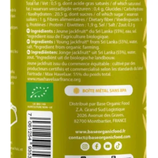 Test Jackfruit Bio BASE ORGANIC FOOD : une alternative végétale qui fait le job (si on sait quoi en faire)