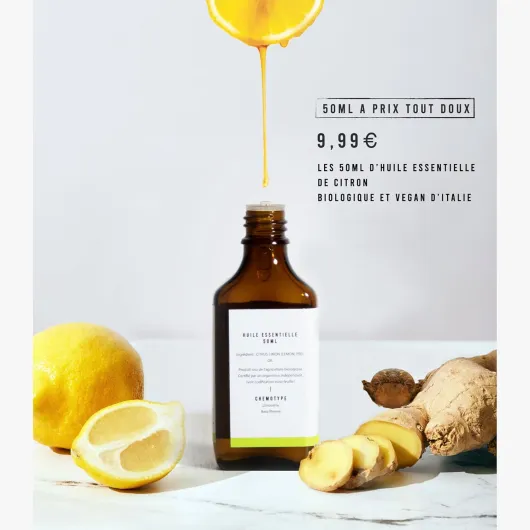 50ml Huile essentielle de Citron BIO (Citrus limon Osbeck) - Cultivée en Italie - 100% Pure, Naturelle et Biologique - Embouteillée en France 50 ml (Lot de 1)