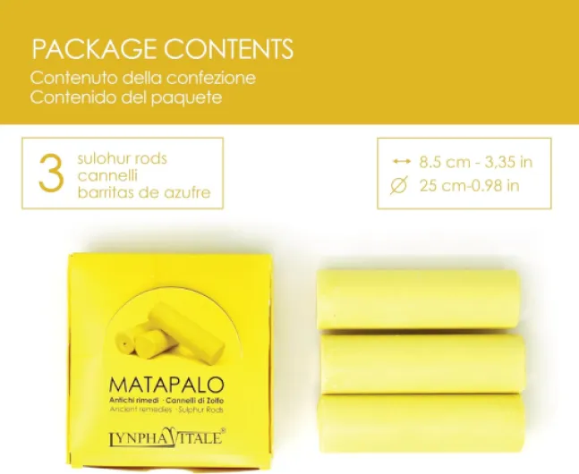 Bâtons ou barres de soufre - Remède Naturel contre les douleurs cervicales, les coups de froid, les torticolis, les douleurs articulaires - 1 paquet de 3 gros bâtons 3 Bâtons de Soufre