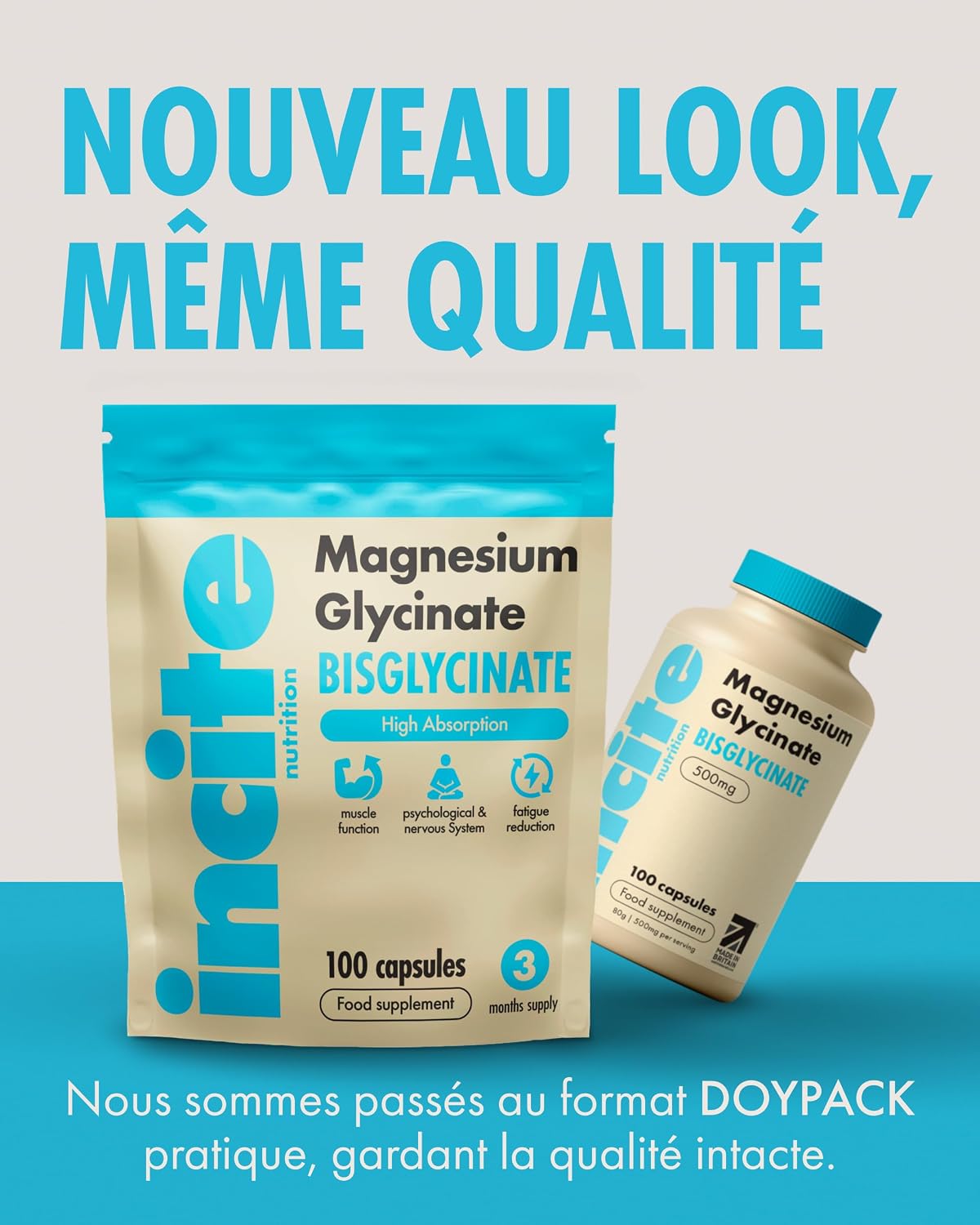 Magnesium bisglycinate – 500mg – Qualité Premium – Naturelle Haute Concentration 100 Capsules Véganes (Approvisionnement de 3 Mois) - Magnesium glycinate - Avec la Plus Haute Biodisponibilité 100 unité (Lot de 1)