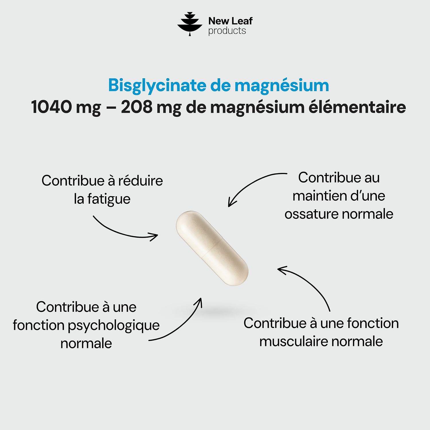 Magnesium Glycinate - 360 High Strength Capsules Pure Magnesium - 1040mg Providing 208mg Elemental Per Serving - Bones, Muscle Health, Vegan, UK Made 360 pièces (Pack de 1)