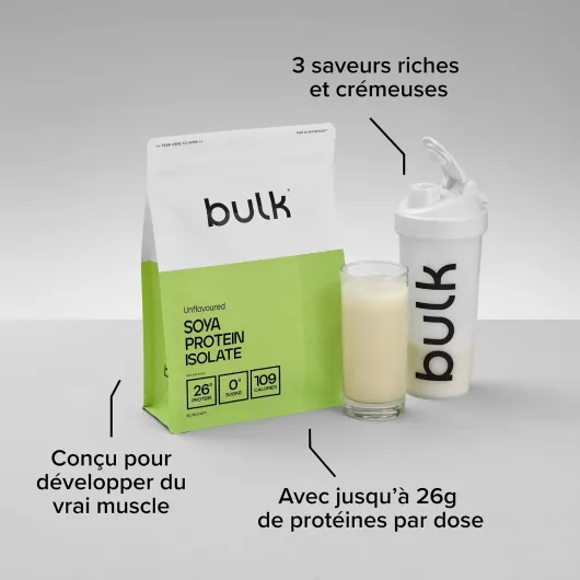 Bulk Isolat De Protéine De Soja, Protéine Vegan en Poudre, Nature, 2,5 kg - Shake protéiné végétalien Nature 2,5 kg