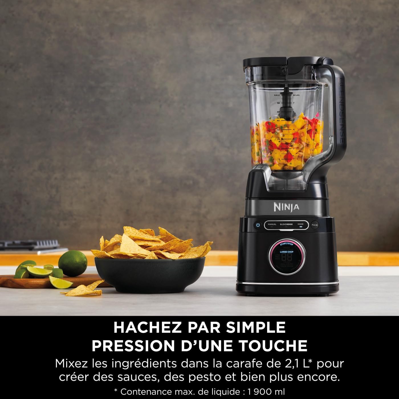Detect Power Blender Pro & Single Serve 2-en-1, 1200W TB301EU - mixeur avec récipient 2L, 2 gobelets individuels, mixeur pour smoothies et boissons glacées, hachage de légumes, noir 2 en 1 Noir
