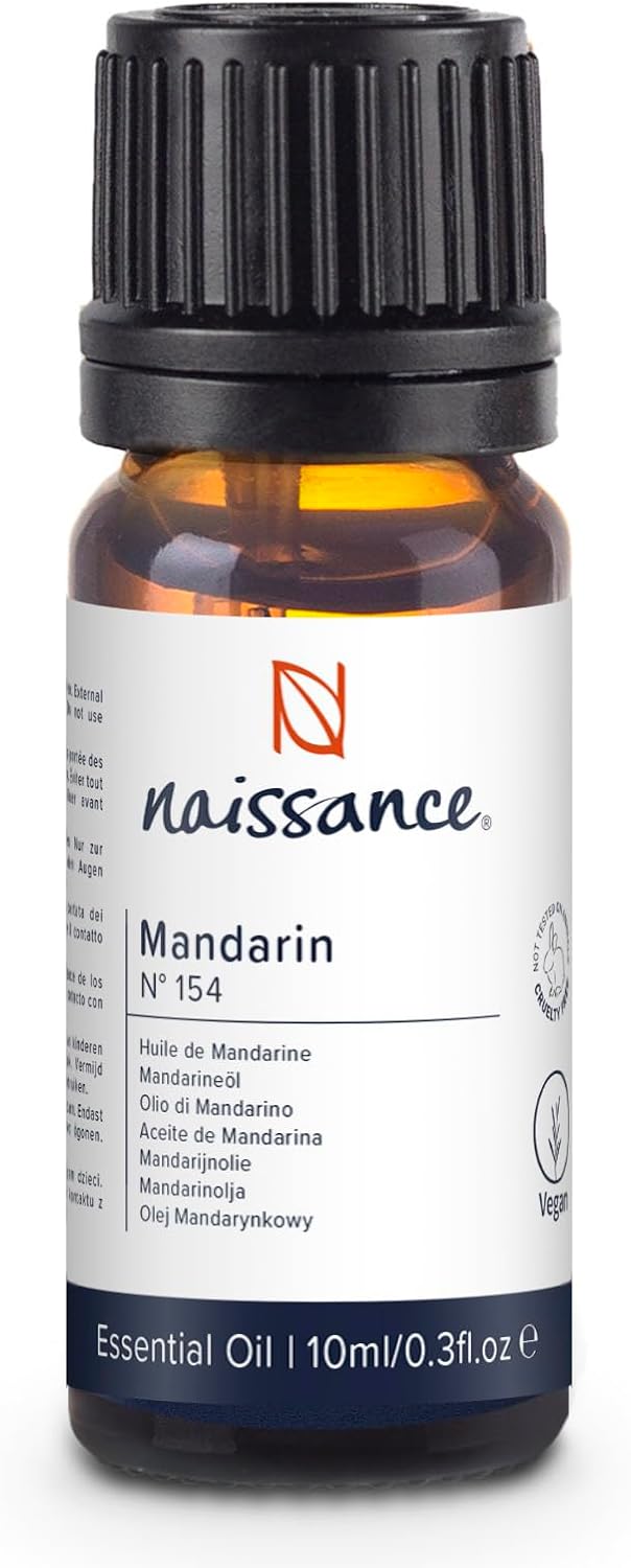 Huile Essentielle De Mandarine (No - 154) - 10ml - Pure, Naturelle, Végan, Non Dilué - Pour Aromathérapie, Diffuseur, Humidificateur, Mélange Massage - Arôme Apaisant Mandarine 10 ml (Lot de 1)